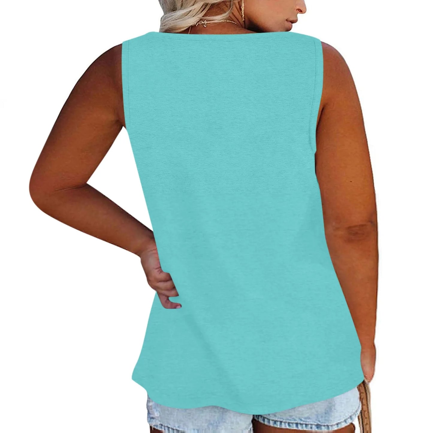 Women Summer Plus Size L-5XL Sleeveless Casual Solid Color O-Neck T-Shirt Tops Blouse Traf 2024 Mujer Sleeveless T-Shirt Ropa De Mujer