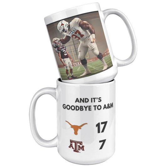 A&M Xmas Baby Brother Final Score MUG - UT KICK ASSFront/Back15ozwhite