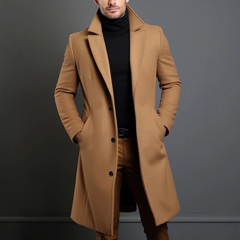 Autumn Winter Men's Trench Coats S - XXL Luxury Male Mid - Long Warm Wool Jackets Casual Mens Business Comfortable Overcoat Clothing - UT KICK ASSmens14:350850#Coffee;5:361385