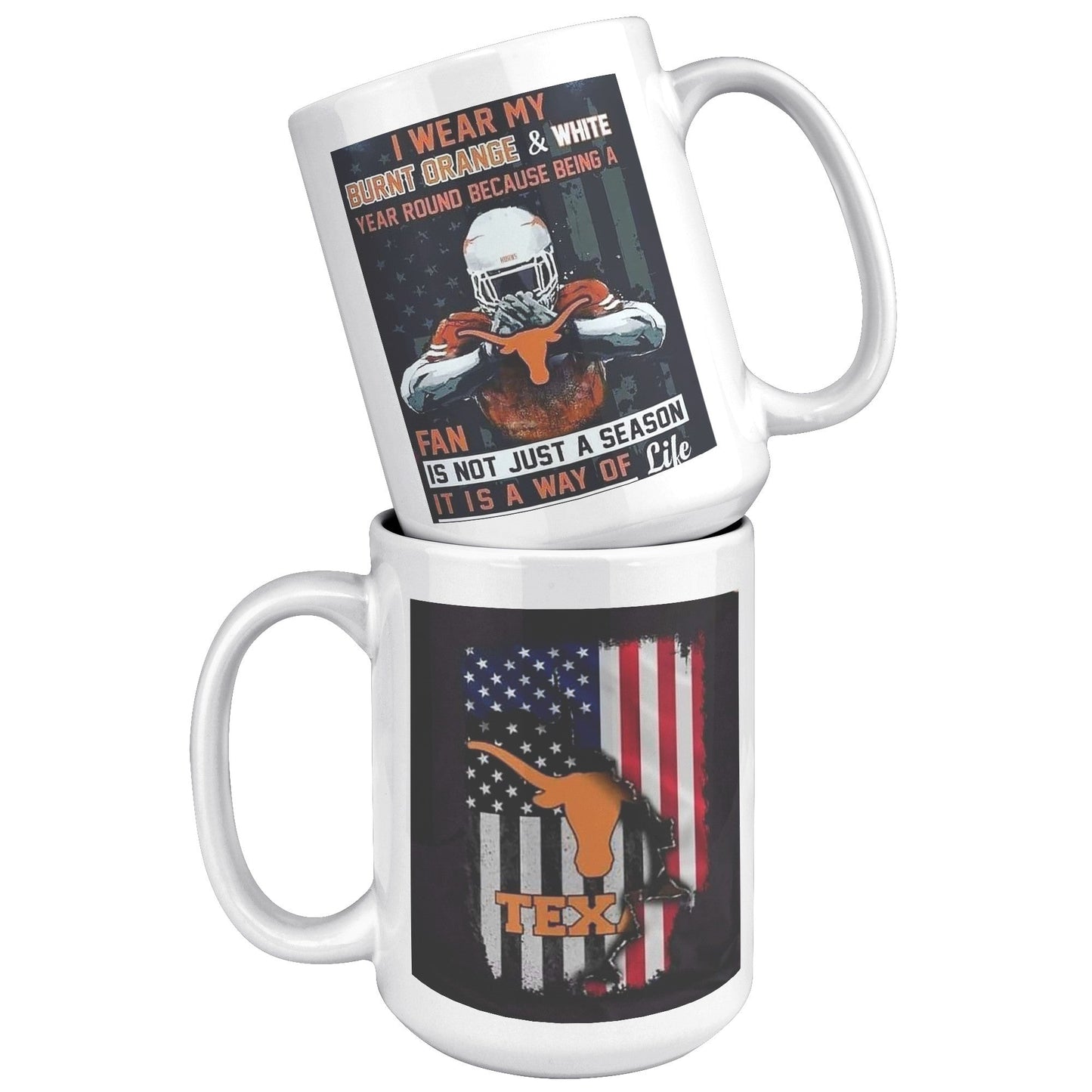 Burnt Orange Longhorn Pride and Loyalty MUG - UT KICK ASSFront/Back15ozwhite