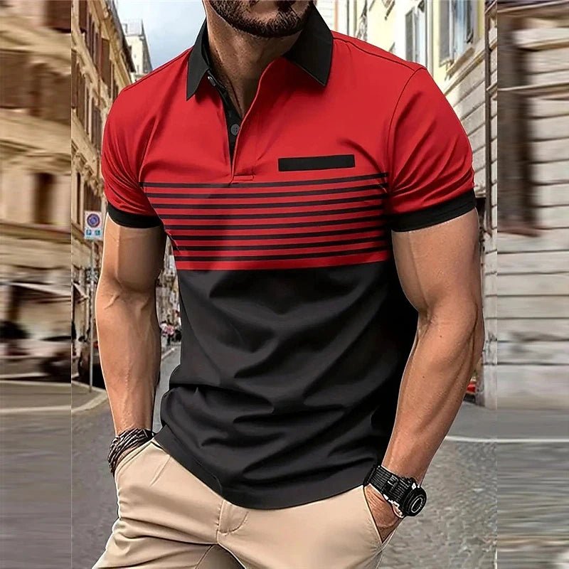 Business Men's S - 5XL Polo Summer Short Sleeve Clothing Fashion Stripe Print Street Casual Buttons Tops Oversized Pullover - UT KICK ASSshirt14:771#S01 - ST07046;5:200000991