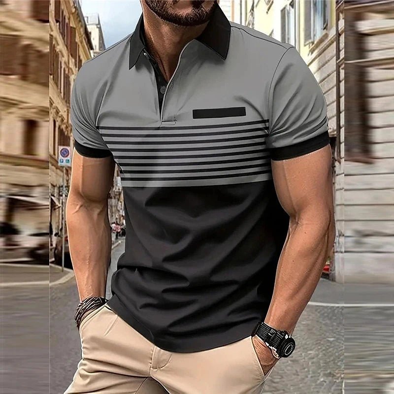 Business Men's S - 5XL Polo Summer Short Sleeve Clothing Fashion Stripe Print Street Casual Buttons Tops Oversized Pullover - UT KICK ASSshirt14:173#S01 - ST07048;5:200000991