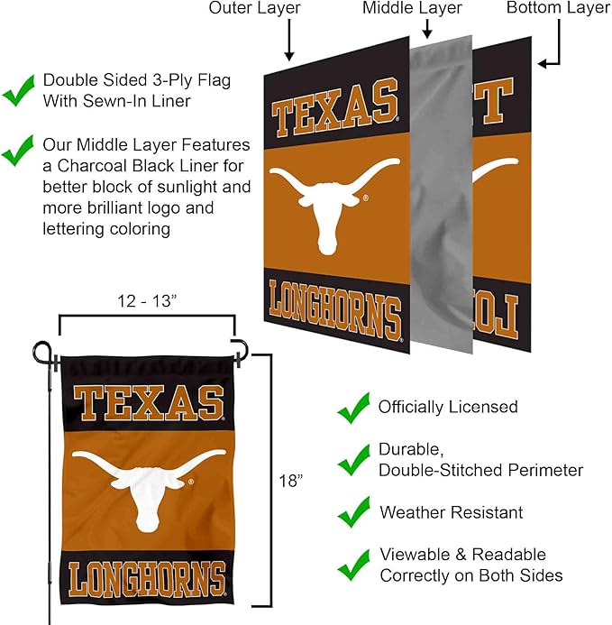 College Flags & Banners Co. Texas Garden Flag and Yard Banner - UT KICK ASSCollege-Flags---Bann-7384919900206
