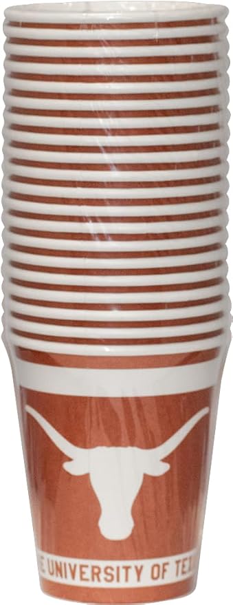 Desert Cactus University of Texas Paper Cups UT Longhorns 20 Count 9 ounce Cold Beverage Cups for Tailgates, Graduation and Events (Design A) - UT KICK ASSDesert-Cactus-Univer-7385199804462