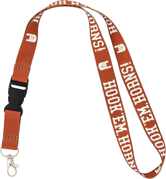 Desert Cactus University of Texas UT Longhorns Car Keys ID Badge Holder Lanyard Keychain Detachable Breakaway Snap Buckle (Orange - Hook 'em Hand) - UT KICK ASSDesert-Cactus-Univer-7385137938478