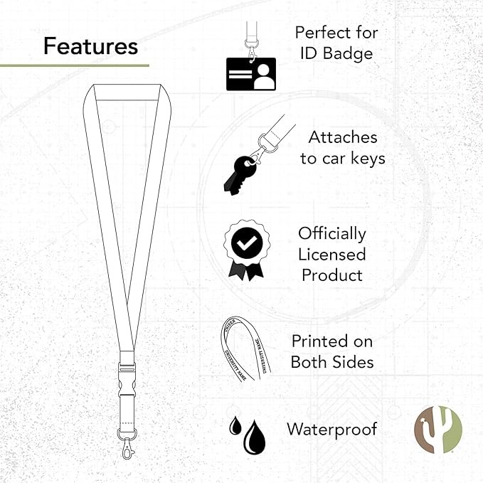Desert Cactus University of Texas UT Longhorns Car Keys ID Badge Holder Lanyard Keychain Detachable Breakaway Snap Buckle (Orange - Hook 'em Hand) - UT KICK ASSDesert-Cactus-Univer-7385137938478