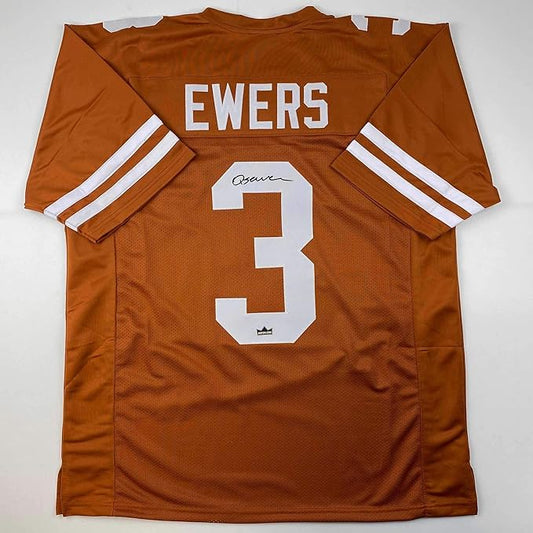 Facsimile Autographed Quinn Ewers Texas Orange Reprint Laser Auto College Football Jersey Size Men's XL - UT KICK ASSFacsimile-Autographe-7384688885806