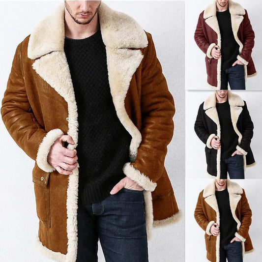 Fur Integrated Men's Coat Faux Fur Large Overcoat 2022 Autumn Winter New Thickened European Style Long Sleeve - UT KICK ASSmens14:193;5:200000991