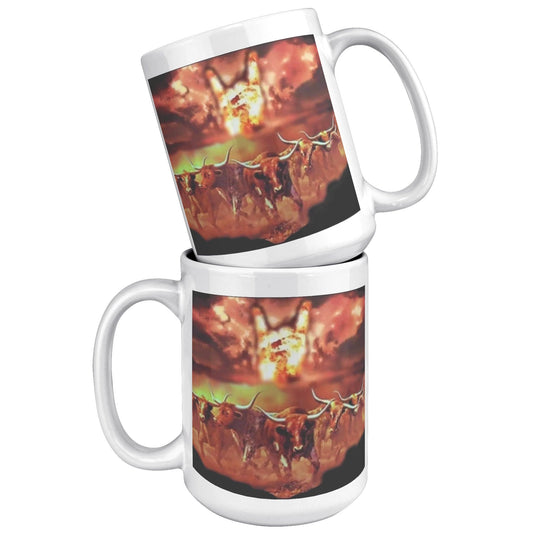 Horns Stamped MUG 15 OZ - UT KICK ASSFront/Back15ozwhite