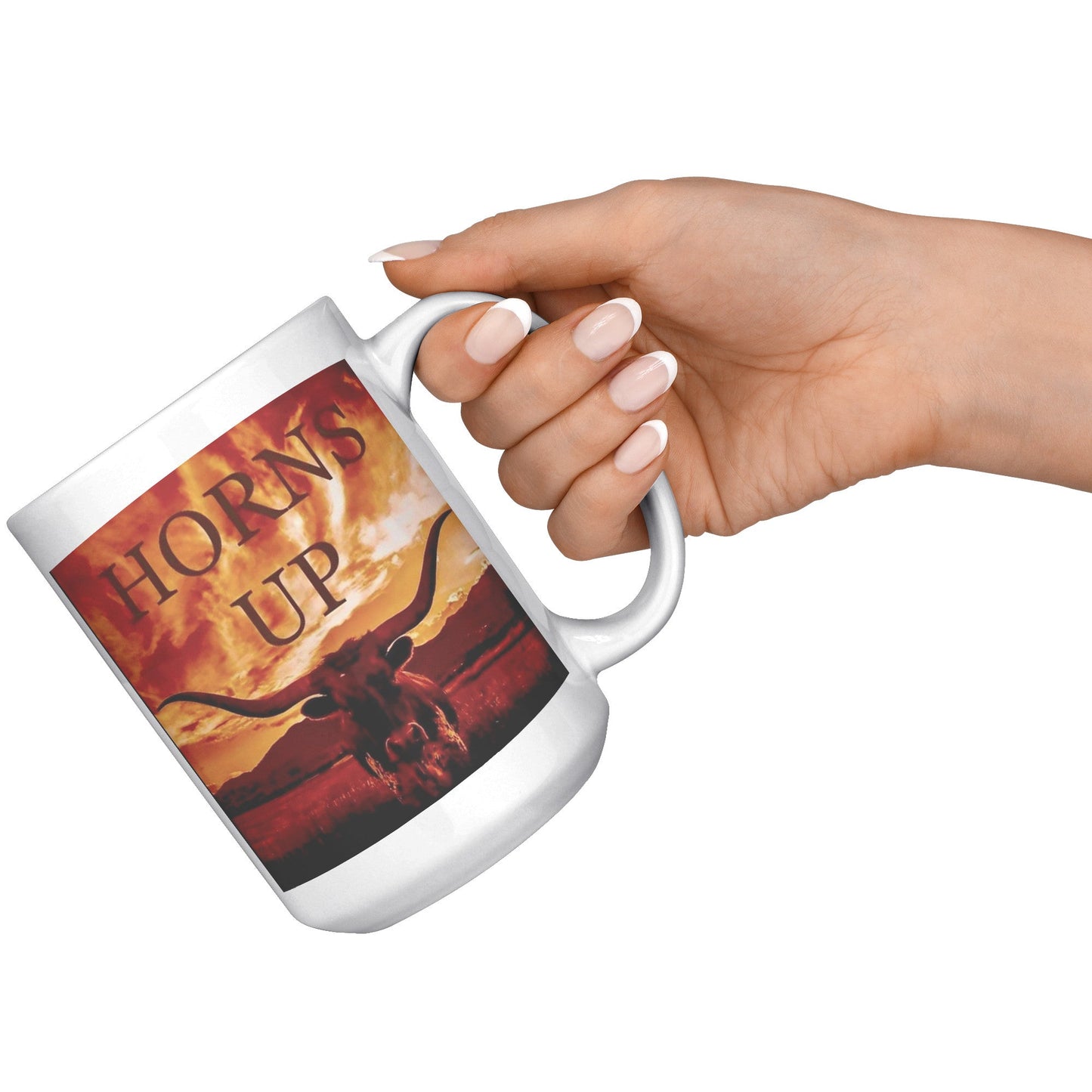 Horns Up Sky 15OZ MUG - UT KICK ASSFront/Back15ozwhite