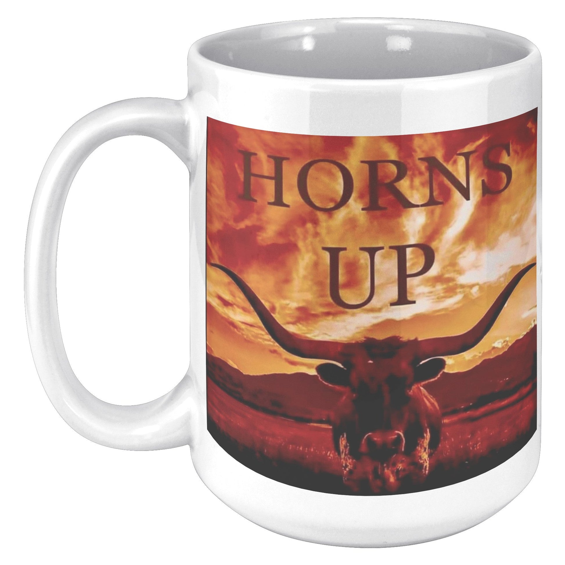 Horns Up Sky 15OZ MUG - UT KICK ASSFront/Back15ozwhite