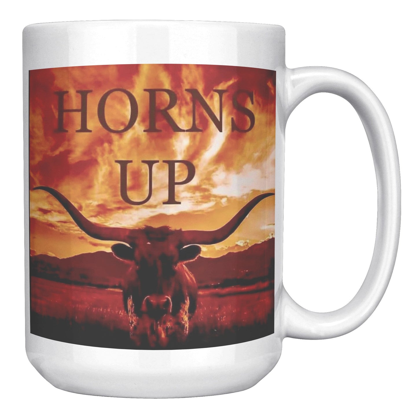 Horns Up Sky 15OZ MUG - UT KICK ASSFront/Back15ozwhite