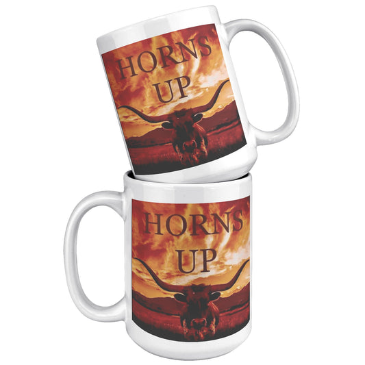 Horns Up Sky 15OZ MUG - UT KICK ASSFront/Back15ozwhite