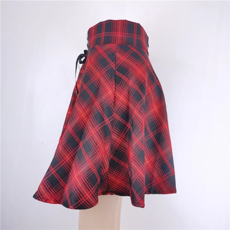 Japanese - Style Hipster Black JK Bubble Skirt Women's Lace - up Back Zip Ins Girl's Pleated mini gothic black skirt - UT KICK ASSdress14:193#9518 - HS;5:361386