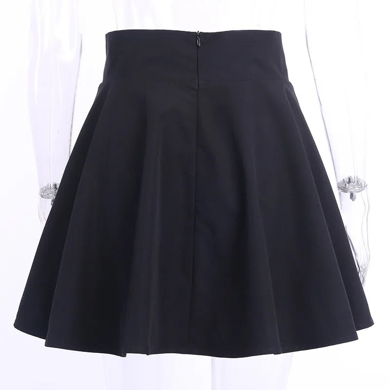 Japanese - Style Hipster Black JK Bubble Skirt Women's Lace - up Back Zip Ins Girl's Pleated mini gothic black skirt - UT KICK ASSdress14:193#9518 - HS;5:361386