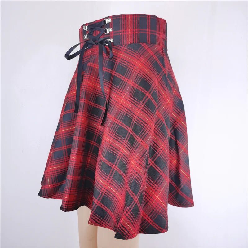 Japanese - Style Hipster Black JK Bubble Skirt Women's Lace - up Back Zip Ins Girl's Pleated mini gothic black skirt - UT KICK ASSdress14:193#9518 - HS;5:361386