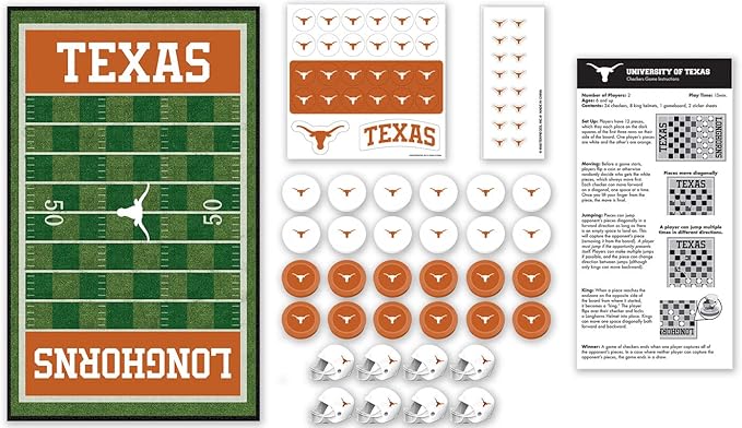 MasterPieces Family Game - NCAA Texas Longhorns Checkers - Officially Licensed Board Game for Kids & Adults - UT KICK ASSMasterPieces-Family--7384874385454