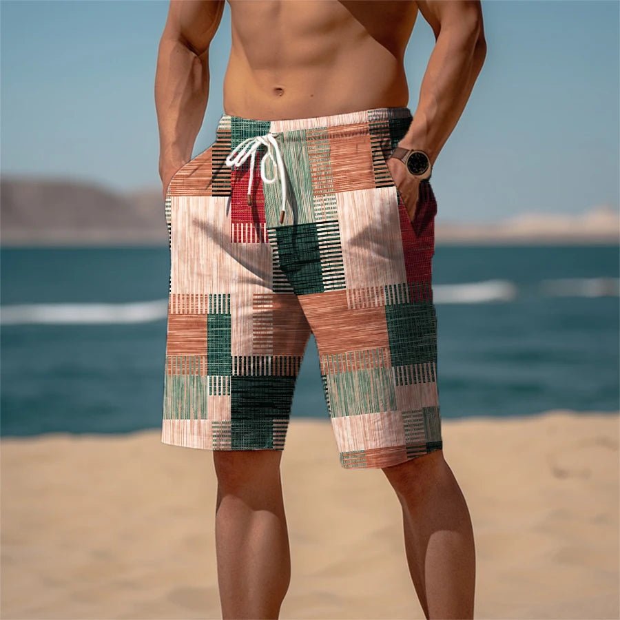 Men's Beach Shorts S - 5XL Terry Shorts Drawstring Elastic Waist 3D Print Graphic Plaid Stripe Breathable Soft Short Daily - UT KICK ASSshorts14:1254#DK2024TGBA033;5:100014065