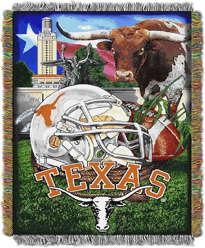 Officially Licensed NCAA "Home Field Advantage" Woven Tapestry Throw Blanket, 48" x 60", Multi Color - UT KICK ASSBlanket