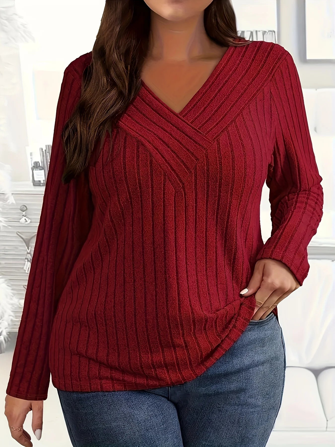 Plus Size XL - 4XL Elegant Casual Woman T-Shirt Fashion Loose T-Shirt Woman Temperament Long sleeve T-Shirt Holiday Weekend - UT KICK ASStop14:10;5:115781