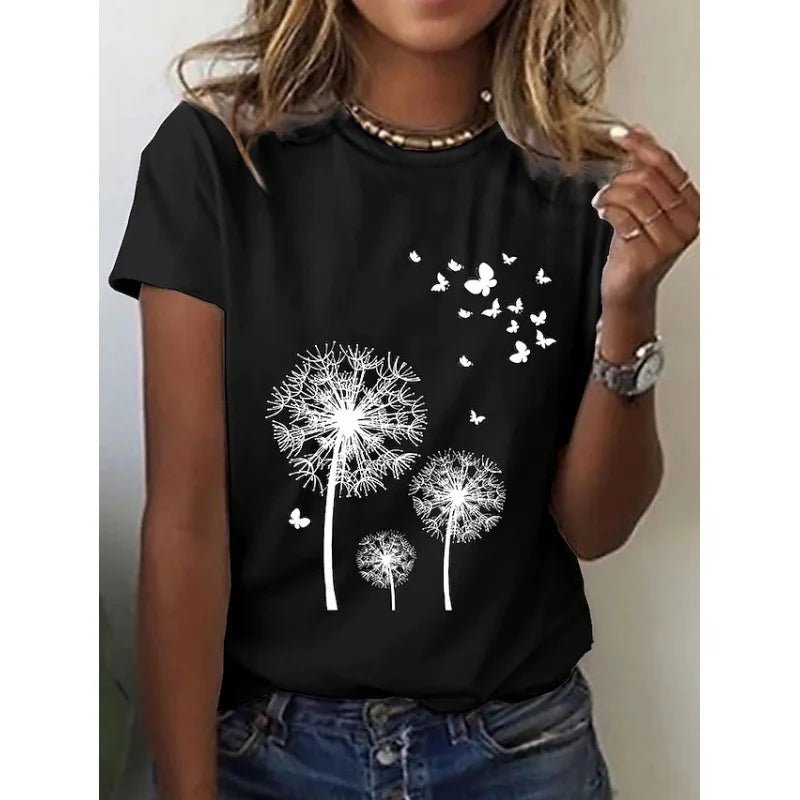 Sunflower Flower Pattern T-Shirt XS - 3XL For Women Cat Animal 3D Printed Fashion Oversized Tees Short Sleeves Round Neck Tops - UT KICK ASStshirt14:200002130#Tshirt - YSY017847;5:4181