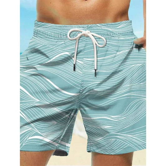 Swim Trunks XXS - 6XL/4T - 12T Curved Stripe Graphic For Men Fashion 3D Print Short Pants Summer Holiday Hawaiian Drawstring Quick Dry Board Shorts - UT KICK ASSswim suits14:173#Shorts - YSY09458;5:100010481#150 (11T - 12T)