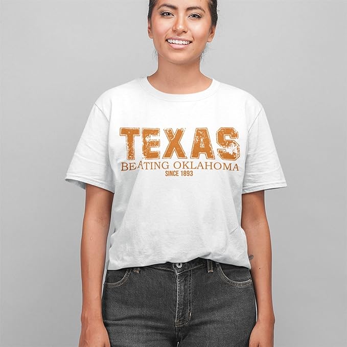 Texas Beating Oklahoma Shirt for Men, Funny Longhorn Shirts Unisex Style Crewneck Top - UT KICK ASSTexas - Beating - Oklaho - 7192190058542