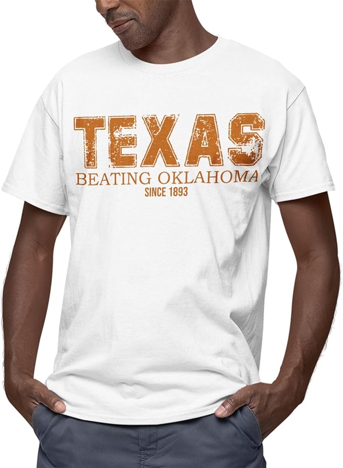 Texas Beating Oklahoma Shirt for Men, Funny Longhorn Shirts Unisex Style Crewneck Top - UT KICK ASSTexas - Beating - Oklaho - 7192190058542