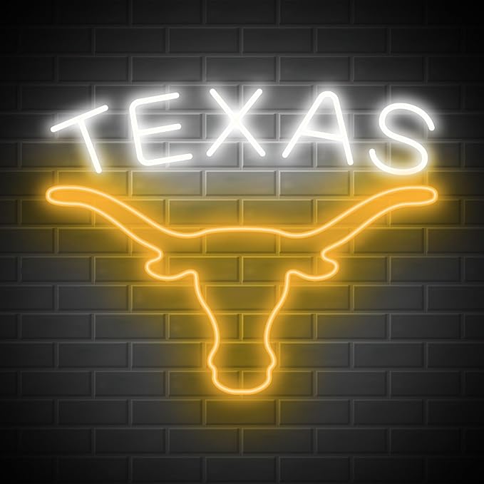 TEXAS Longhorn Neon Sign for Wall Decor - Adjustable Brightness LED Bull Neon Light Signs, Cow Neon Signs - USB Powered Hanging Neon Sign for Game Room, Man Cave, Bar - UT KICK ASSTEXAS-Longhorn-Neon--7218186649646