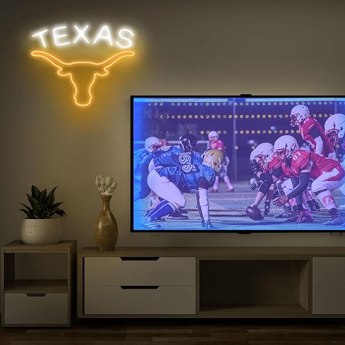 TEXAS Longhorn Neon Sign for Wall Decor - Adjustable Brightness LED Bull Neon Light Signs, Cow Neon Signs - USB Powered Hanging Neon Sign for Game Room, Man Cave, Bar - UT KICK ASSTEXAS-Longhorn-Neon--7218186649646
