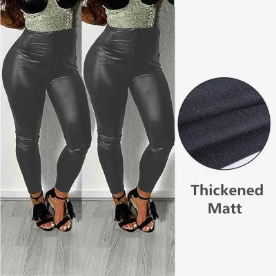 Tight leather look S - 5XL and Plus Size Winter PU Leather Leggings Women Thickened Warm Legging High Waist Leggings Black Leather Pants Women - UT KICK ASS14:173#Black Thickened Matt;200007763:201336100;5:200000991