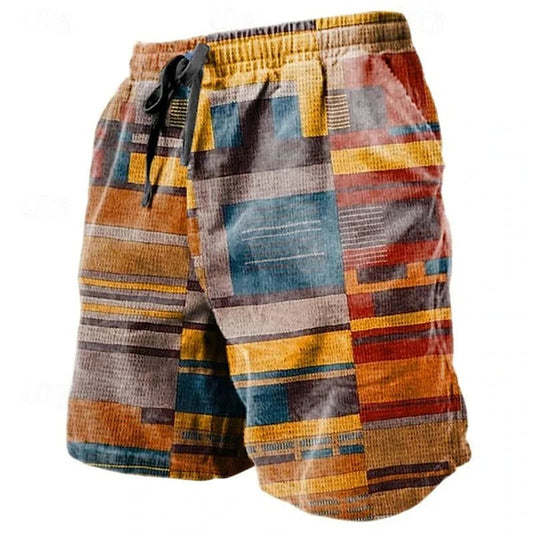 Vintage Plaid 2ND GROUP Patchwork Shorts S - 6XL Men's Hawaii Vacation 3D Printed Geometric Pattern Swimming Trunks Elastic Drawstring Beach Pants - UT KICK ASSswim suits14:771#SPLTH24426100371;5:100014064