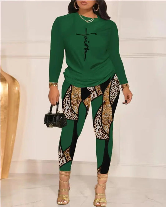 Women's Pants 2 Piece Sets S - 3XL 2024 Autumn/Winter New Long Sleeve Tshirt+Pant Two - Piece Matching Sets For Women - UT KICK ASSSETS14:175;5:361386